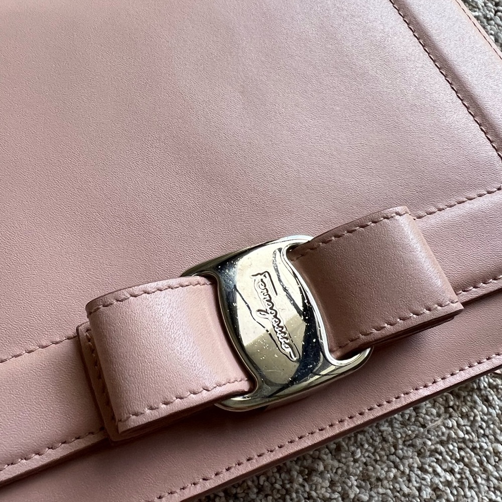 Salvatore Ferragamo | Vara Rainbow Camera Bag - Calfskin Leather in Bon Bon Pink - Picture 6 of 15